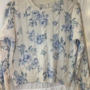 Cropped Floral Sweater